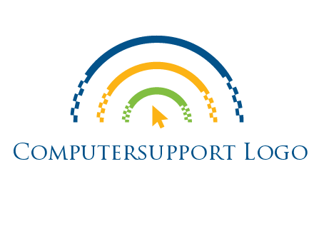 digital line and mouse cursor logo