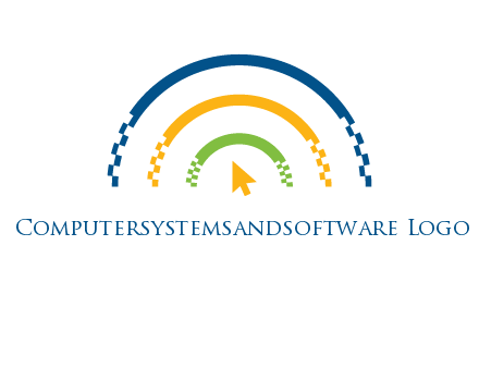 digital line and mouse cursor logo