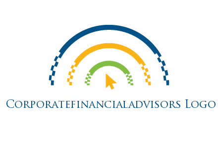 digital line and mouse cursor logo
