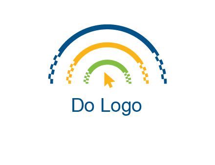 digital line and mouse cursor logo