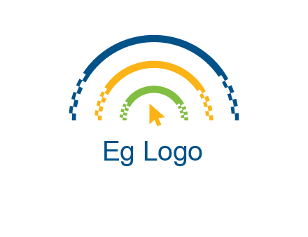 digital line and mouse cursor logo