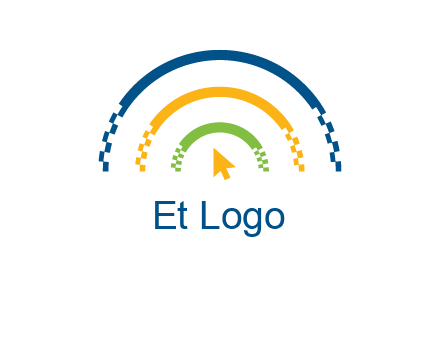digital line and mouse cursor logo