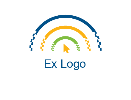 digital line and mouse cursor logo