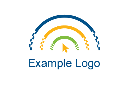 digital line and mouse cursor logo