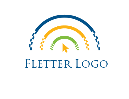 digital line and mouse cursor logo
