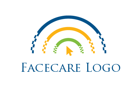 digital line and mouse cursor logo