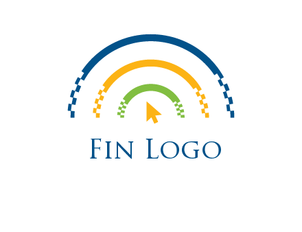 digital line and mouse cursor logo