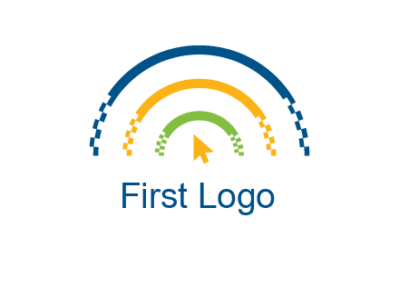 digital line and mouse cursor logo