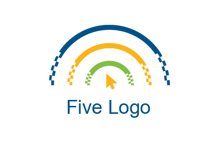 digital line and mouse cursor logo