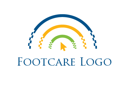digital line and mouse cursor logo