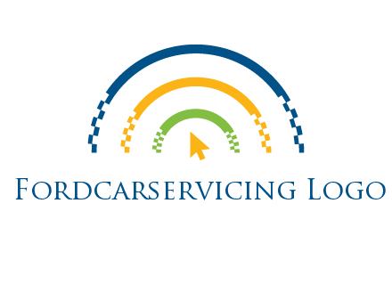digital line and mouse cursor logo