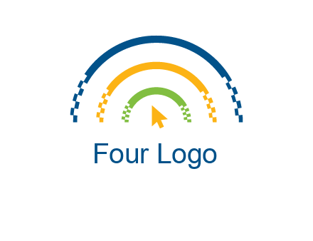 digital line and mouse cursor logo