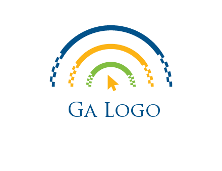digital line and mouse cursor logo