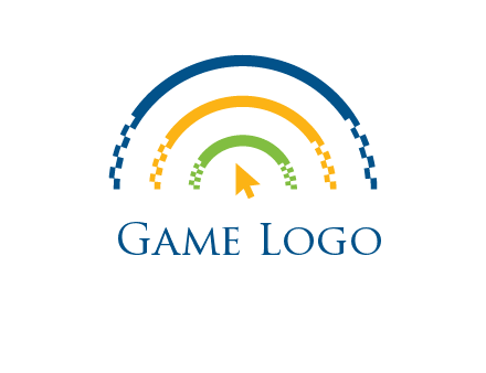 digital line and mouse cursor logo