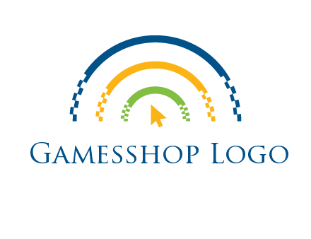 digital line and mouse cursor logo