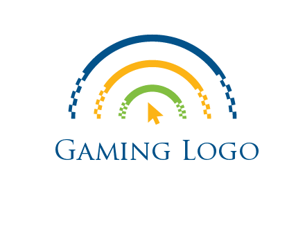 digital line and mouse cursor logo