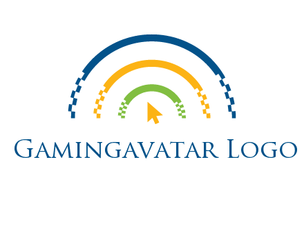 digital line and mouse cursor logo