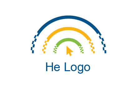 digital line and mouse cursor logo