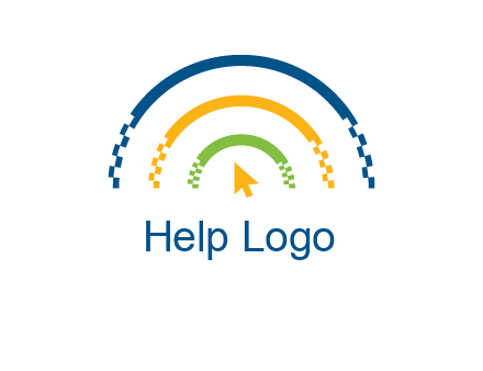 digital line and mouse cursor logo