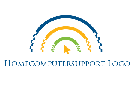 digital line and mouse cursor logo
