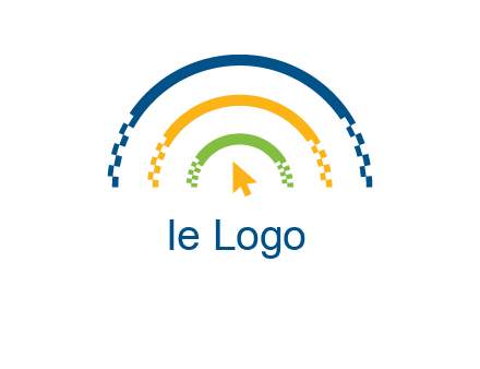 digital line and mouse cursor logo