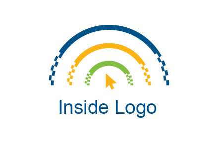 digital line and mouse cursor logo