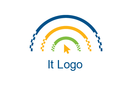 digital line and mouse cursor logo