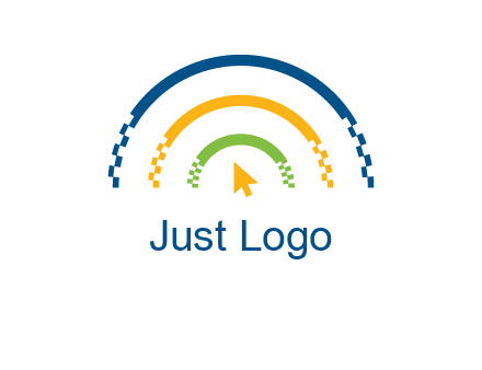 digital line and mouse cursor logo