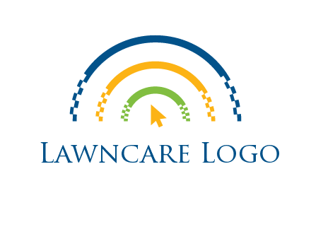digital line and mouse cursor logo