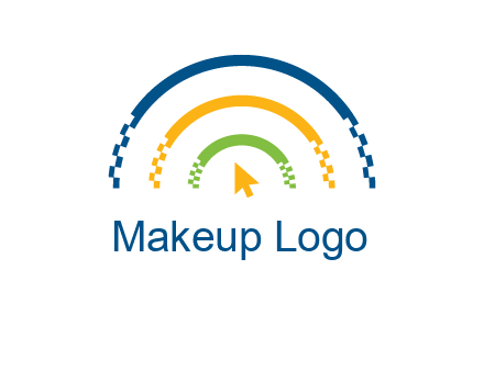digital line and mouse cursor logo