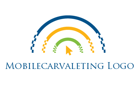 digital line and mouse cursor logo