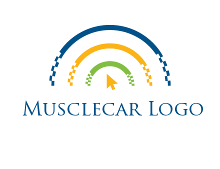 digital line and mouse cursor logo