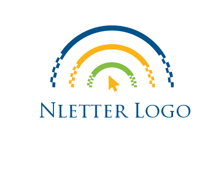digital line and mouse cursor logo