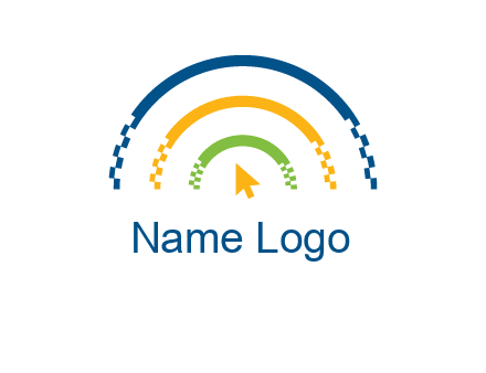 digital line and mouse cursor logo