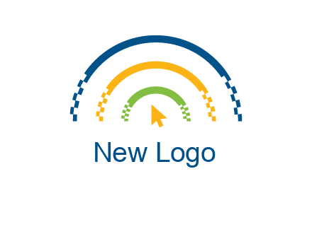 digital line and mouse cursor logo