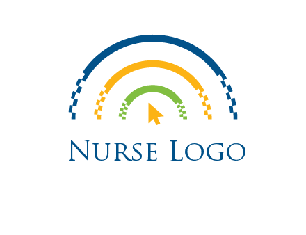 digital line and mouse cursor logo