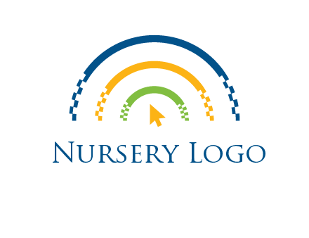 digital line and mouse cursor logo