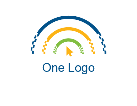 digital line and mouse cursor logo