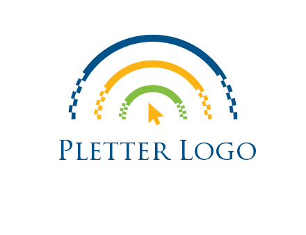 digital line and mouse cursor logo