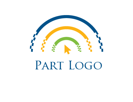 digital line and mouse cursor logo