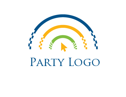 digital line and mouse cursor logo