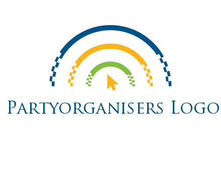 digital line and mouse cursor logo