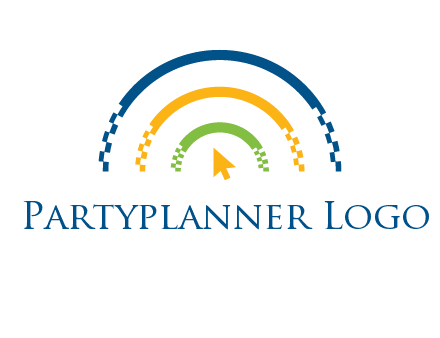 digital line and mouse cursor logo
