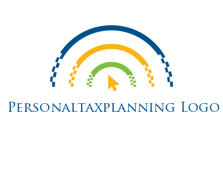 digital line and mouse cursor logo