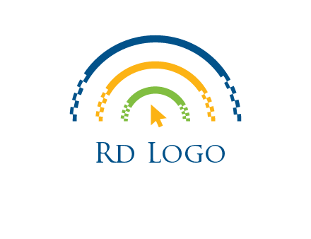 digital line and mouse cursor logo