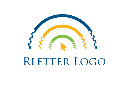 digital line and mouse cursor logo