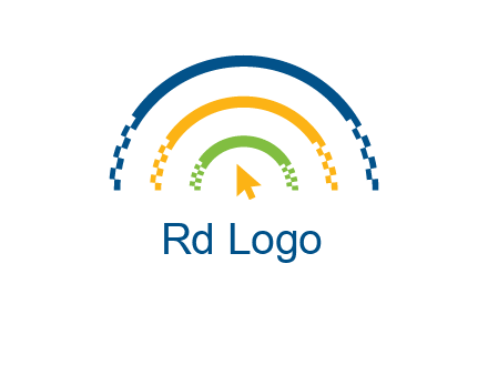 digital line and mouse cursor logo