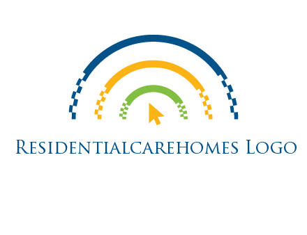 digital line and mouse cursor logo