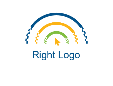 digital line and mouse cursor logo