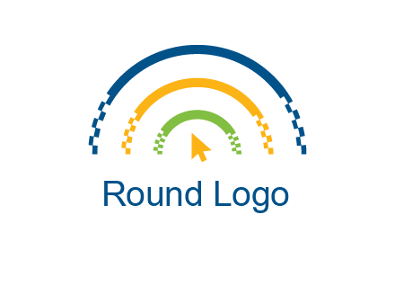 digital line and mouse cursor logo